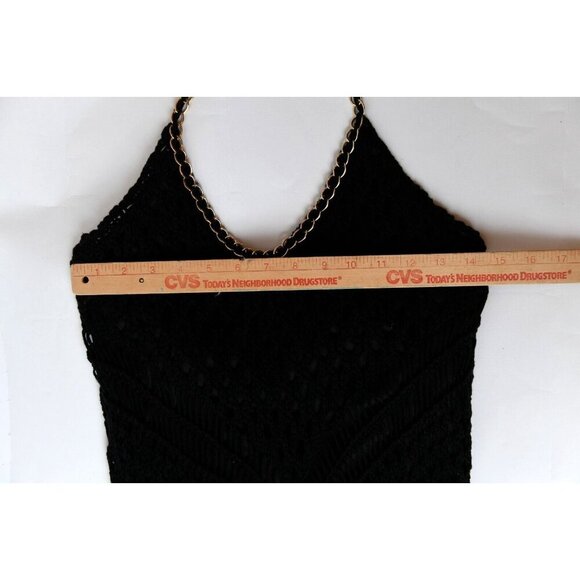 Karen Millen Women's L Black Embroidered Maxi Dress Summer with Fringe - Picture 12 of 13